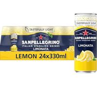 San Pellegrino Tastefully Light Italian Sparkling Soft Drinks (24 Cans x 330ml, Limonata Lemon)