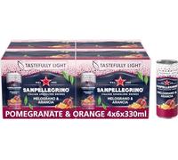 San Pellegrino Tastefully Light Italian Sparkling Soft Drinks (24 Cans x 330ml, Melograno Aranciata Pomegranate Orange)