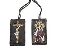 San Rafael Arcangel Virgin of Mount Carmel Brown Scapulary with Jesus on The Holy Cross - Escapulario de la Virgen del Carmen