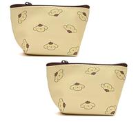 San-rio Characters Mini Makeup Bag 2 Pack - Small Pouches for Purse, Mini Cosmetic Bag, Zippered Design, Mini Pouch for Purse, Ideal for Coins, Jewelry, Accessories, Pompom-Puin, Cartoon Characters