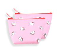 San-rio Characters Mini Makeup Bag 2 Pack - Small Pouches for Purse, Mini Cosmetic Bag, Zippered Design, Mini Pouch for Purse, Ideal for Coins, Jewelry, Accessories, Kitty, Cartoon Characters
