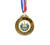San Salvador El Salvador National Emblem Gold Award Winner Medal First Place Ribbon