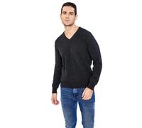 San Vera 100% Pure Luxury Cashmere V Neck Jumper (as8, Alpha, x_l, Regular, Regular, Grey)