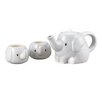 SAN3751 Cute Tableware, Pot, Cup, Tea Set, Approx. 20.3 fl oz (600 ml), Elephant Parent and Child