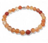 SanaBelle® Carnelian Healing Bracelet - 6mm Natural Gemstones with 925 Sterling Silver Accents | Confidence & Motivation Crystal Bracelet | Handmade in the UK | Gift for Women