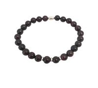 SanaBelle® Garnet Healing Bracelet - 6mm Natural Gemstones with 925 Sterling Silver Accents | Strength • Passion • Protection Crystal Bracelet | Handmade in the UK | Gift for Women