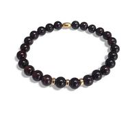 SanaBelle® Garnet Healing Bracelet - 6mm Natural Gemstones with Gold Accents | Strength • Passion • Protection Crystal Bracelet | Handmade in the UK | Gift for Women