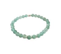SanaBelle® Green Aventurine Healing Bracelet - 6mm Natural Gemstone Beads with Sterling Silver 925 Accents | Luck, Prosperity & Emotional Balance Crystal Bracelet for Women & Girls
