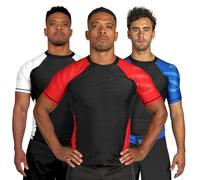 Sanabul Essential Short Sleeve Rash Guard MMA BJJ Wrestling Grappling Jiu Jitsu, Red, XXL