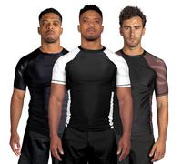 Sanabul Essential Short Sleeve Rash Guard MMA BJJ Wrestling Grappling Jiu Jitsu, White, XXL