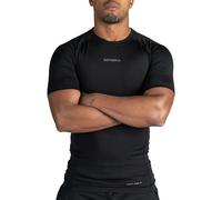 Sanabul Model Zero Rash Guard Short Sleeve Compression Shirts for Men | MMA BJJ Shirt | Men Cross Training Rash Guard, Black/Charcoal, Medium
