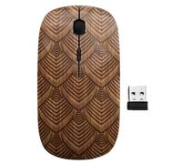 sanacci 2.4GHz USB Wireless Mouse, Carved On Wood Pattern, Ergonomic Slim Computer Mice for Kids