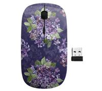 sanacci 2.4GHz USB Wireless Mouse, Spring Blooming Lilac Branch Flower Pattern, Ergonomic Slim Computer Mice for Kids