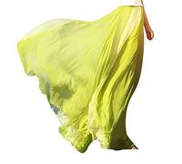 Sanahy Women's Chiffon Retro Long Maxi Skirt - Gradient Beach Full/Ankle Length - Elastic Pleated - One Size (Green)