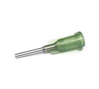 SANANTS - 14 Gauge 0.5 Inch Dispensing Needle - Blunt Tip Luer Lock - Fluid Manifold Channel - 50 PCS,Olive