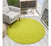 SANAT Round Rug - Light Green High Pile Modern Rugs for Living Room, Bedroom, Dining Room or Children's Room, Size: 80 x 80 cm