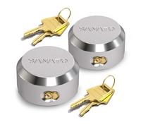 SANATO Hidden Shackle Padlocks Keyed Alike Padlocks, Solid Steel Trailer Door Locks for Cargo, Safety Van Lock (2 Packs with 4 Keys)