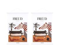 Sanauto B1 Poster Frame Hangers 70cm, Magnetic Wooden Poster Hanger Rails Magnet Frame Hanging Kit for 70x100 70x50 Landscape Large Size Wall Map (70cm, White, 2 Packs)