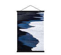 Sanauto C0 Poster Frame Hangers 91cm, Magnetic Wooden Poster Hanger Rails Magnet Frame Hanging Kit for 90x60 91x61 Landscape Large Size Wall Map (91cm, Black)