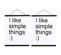 Sanauto Magnetic Poster Hanger Frame,Light Wood Frame Hanger for Photo Picutre Canvas Artwork Art Large Size Wall Map Print Wall Hanging (40cm/16, Black, 2 Packs)