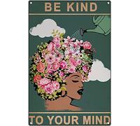 SaNavie Be Kind to Your Mind Poster, Floral Poster, Floral Print, Garden Art, Wall Art Decor, Vintage Poster, Vintage Print Metal Tin Sign Vintage Retro Wall Decor Art 8x12 Inch