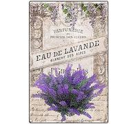 SaNavie French Country Lavender Vintage Tin Sign Garden Retro Metal Sign for Flower Lovers Coffee Shop Bar Home Kitchen Park Club Nostalgic Wall Decor Signs 8x12inch