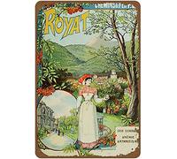 SaNavie French Vintage Wall Poster Royat Boho Art Nouveau French Poster Wall Art Gift for Her Art Print Novelty 8x12 Tin Sign Metal Poster Wall Funny Man Cave Cool Wall Door Plaque New Warning Sign