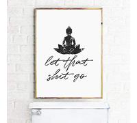 SaNavie Funny Bathroom Sign S and Poster Let That Go Quote Art Men Painting Wall Picture Metal Tin Signs Bedroom Bathroom Toilet Cat Animal Study Parlor Art Wall Decor Gift 6x8 Inch