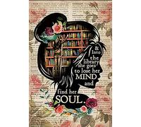 SaNavie Into The Library Girl Love Books Vintage Wall Art, Book Lover, Book Dictionary Poster Vintage Metal Tin Sign Decor Gifts For Girls Living Room Decorations Metal Tin Sign 8x12 Inch