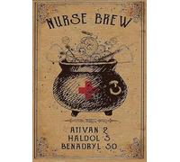 SaNavie Nurse Brew Vintage Halloween Decor Vintage Hippie Witch Witch Retro Metal Tin Sign Vintage Sign For Home Coffee Wall Decor 8x12 Inch