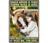 SaNavie Once Upon A Time There was A Girl Who Really Liked The Martin Sign, Metal Poster Wall Decor for His Rustic Home Decor Vintage Tin Sign 6x8 Inches