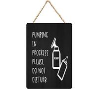 SaNavie Pumping in Progress Do Not Disturb Tin Sign Breastfeeding Sign Nursing Sign Rustic Sign Wall Metal Plaque Farmhouse Wall Art for Home Living Room 6x8 Inch