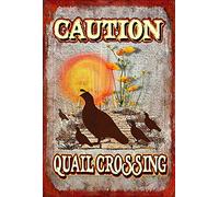 SaNavie Quail Crossing Metal Sign Metal Sign Retro Wall Decor for Home Cafes Office Store Pubs Club Sign Gift 12x8 inch Plaque Tin Sign