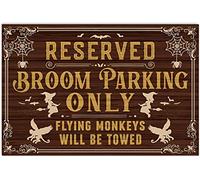 SaNavie Reserve Broom Parking Only Witch Retro Metal Tin Sign Vintage Sign For Home Coffee Wall Decor 8x12 Inch