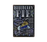SaNavie Retro Tin Sign Metal Poster Funny Plaque Food Vintage Tin Sign - Blueberry Pie Retro Aluminum Sign - Wall Decor Wall Sign For Kitchen Bakery Cafe Restaurant 8x12In