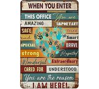 SaNavie Social Workers When You Enter This Office You are Amazing Metal Tin Sign 8"x12" Inch Aluminum Sign for Cafe Bar Bedroom Wall Art Deco Tin Sign