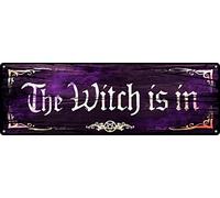 SaNavie The Witch Is In Metal Tin Sign Vintage Metal Tin Sign Bar Pub Club Cafe Home Wall Decor Metal Tin Sign 6x16 Inch