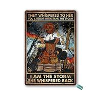 SaNavie Vintage Tin Sign Hiking Hiker I am The Storm She Whispered Back Love Hiking Metal Tin Sign Wall Art Home Decor Kitchen Poster Cafe Pub Plaque 8x6 Inch