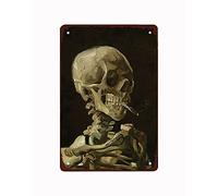 SaNavie Vintage Tin Signs Metal Sign Vincent Van Gogh Skeleton Poster Design for Cafes Bar Pub Beer Club Wall Home Decor 8x12 Inches, multicolor