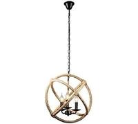 SANBDDLYY 3-Light Vintage Industrial Hemp Rope Ceiling Lamp - Retro E12 Chandelier for Kitchen, Restaurant, Bar, and Loft