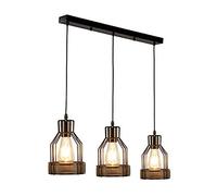 SANBDDLYY Antique Bird Cage Pendant Light Modern Rectangle Vintage Metal 3 Head Light Industrial Pendant Wire Cage Shade Lamp Cage Black Hanging Ceiling Light