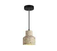 SANBDDLYY Industrial Mini Concrete Pendant Light Fixture - Adjustable Height E27 Chandelier for Kitchen, Bar, Restaurant, and More(White)