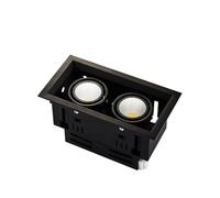 SANBDDLYY Modern 2-Light Frameless Adjustable Black Recessed Spotlight 2 x 10 Watt COB Double Head Spotlight