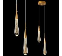 SANBDDLYY Pendant Lights Kitchen Light Fixtures Dimmable LED Modern Gold Pendant Light Mini Teardrop Crystal Pendant Lighting for Kitchen Island Bedroom Hallway Entryway (2-Light)(2-Light)