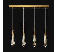 SANBDDLYY Pendant Lights Kitchen Light Fixtures Dimmable LED Modern Gold Pendant Light Mini Teardrop Crystal Pendant Lighting for Kitchen Island Bedroom Hallway Entryway (2-Light)(4-Light)