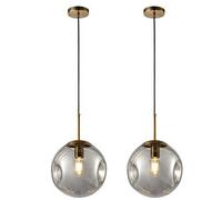 SANBDDLYY Simple Style Pendant Lamp Dining Room Pendant Lamp Adjustable Height Lamp for Dining Room Kitchen Indoor Decoration Glass Pendant Lamp Apply to Home Dining Room (Color : Smoke Gray, Size :