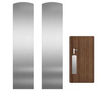 Sanbege 2 Pcs Door Scratch Protection Plate 4" x 16", Stainless Steel Push Plate, Self Adhesive Kickplate for Interior, Exterior Doors (Brushed Nickel)