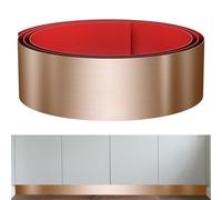 Sanbege Stainless Steel Toe Kick Cover, 6" x 102" Baseboard Plate, Self Adhesive Kickplate for Bottom of Door, Kitchen Island, Cabinet, Cupboard (Brushed Copper)