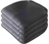 SANCAK Dining Chair Cushion,Leather Kitchen Chair Cushions - U- Shape Seat Cushion And Dining Room Chair Pad Non Slip Rubber Back 1/2/4 Packs (Color : Black-22, Size : Set of 4)