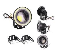 SANCAK Fog Light Car White COB LED Projector Angel Eyes Blue Ring DRL Fog Light Lamp 2.5'' 15W